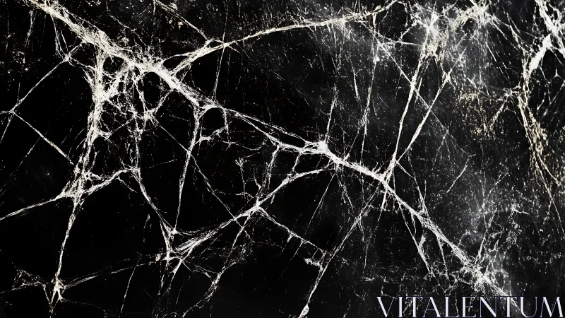 Black marble slab with high contrast white veining network.