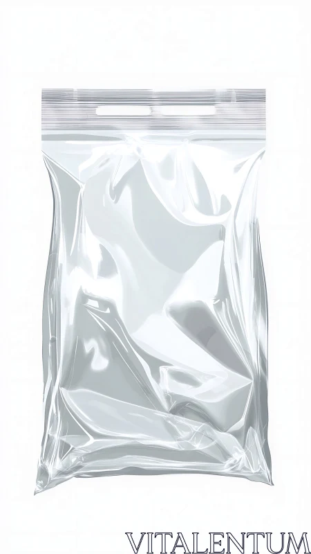 Transparent plastic zipper bag stands ready for clean storage