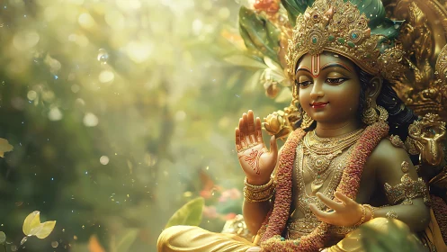 Divine child deity rendered in luminous ornate digital realism