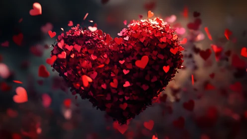 Glowing Heart Made of Love: A Celebration of Connection.