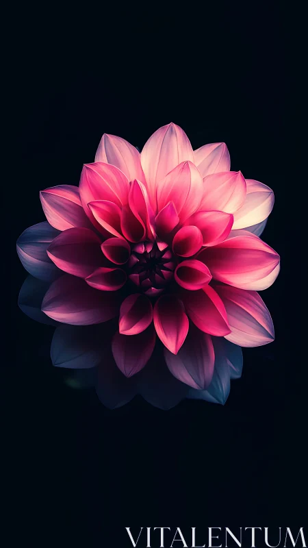 Luminous Dahlia Blooms Against Midnight Shadows.
