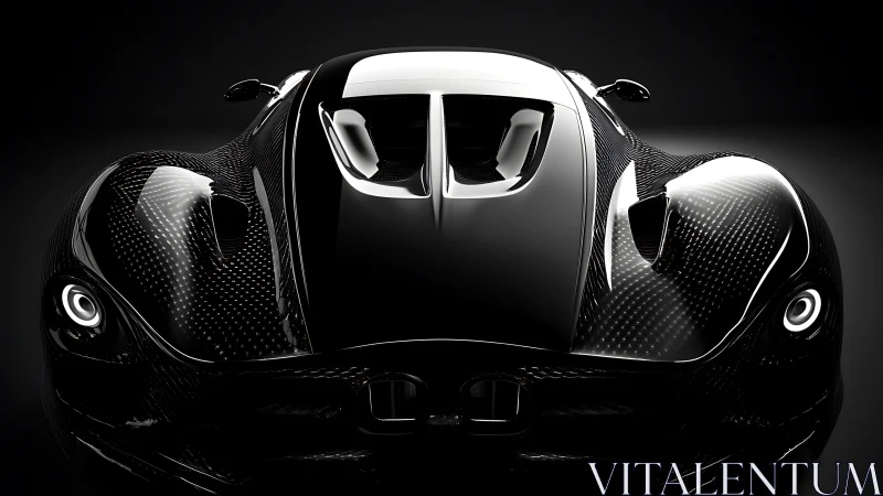 Carbon fiber hypercar gleams under dramatic studio lighting.
