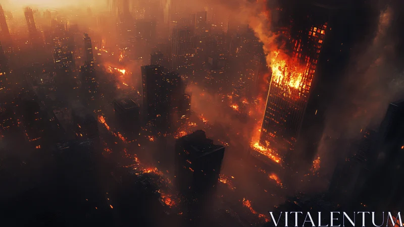 Inferno Consumes the Skyline: Apocalyptic Urban Firestorm