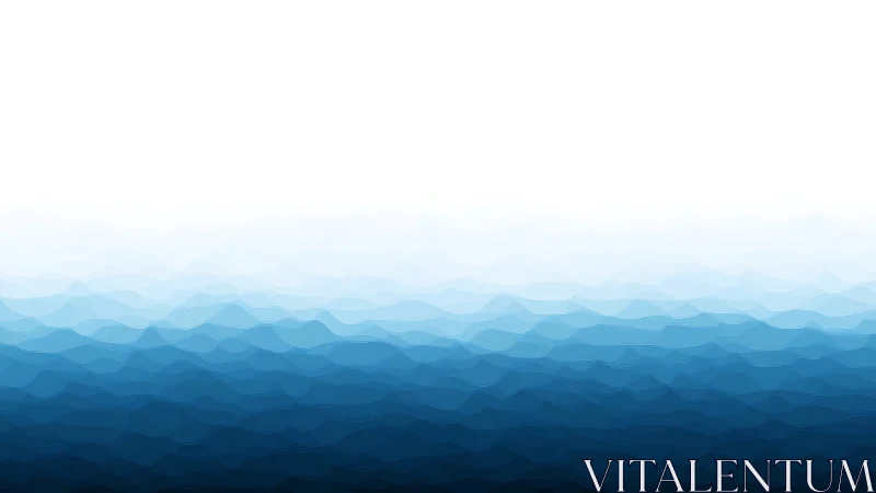 Gentle blue wave layers create a calm, meditative seascape