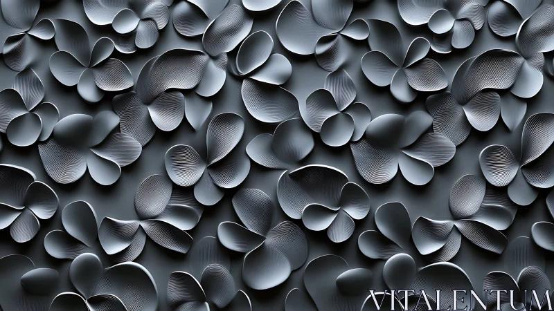 Parametric metallic petals form seamless abstract relief field