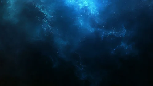 Midnight nebula bloom in a deep electric cosmos hush.