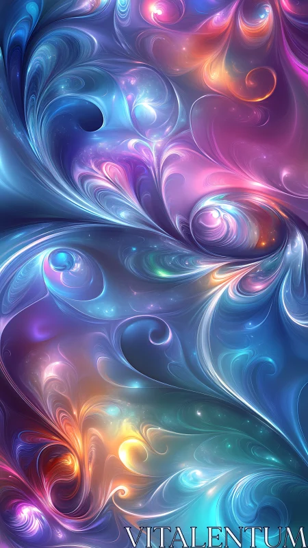 Chromatic fractal swirls form luminous cosmic fluid dynamics