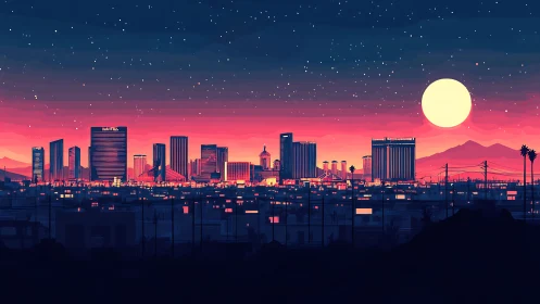 Neon dusk tucks the sleepless city beneath a candy sky