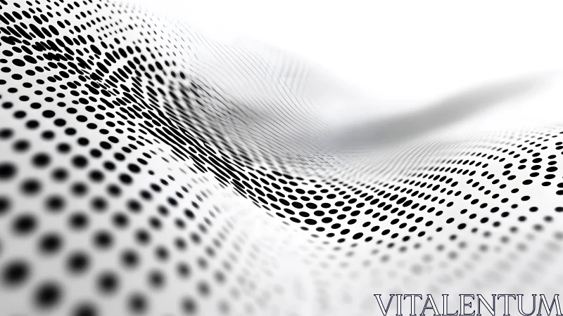 Abstract black and white dotted wave pattern in modern digital style.