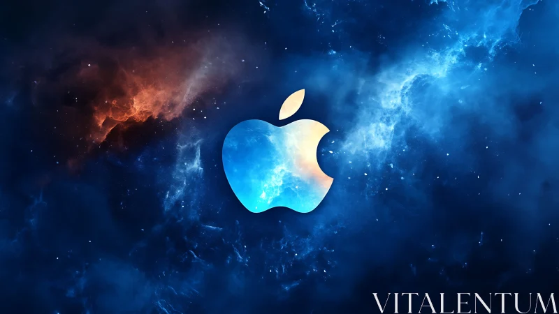 Celestial tech emblem drifting through electric nebulae.