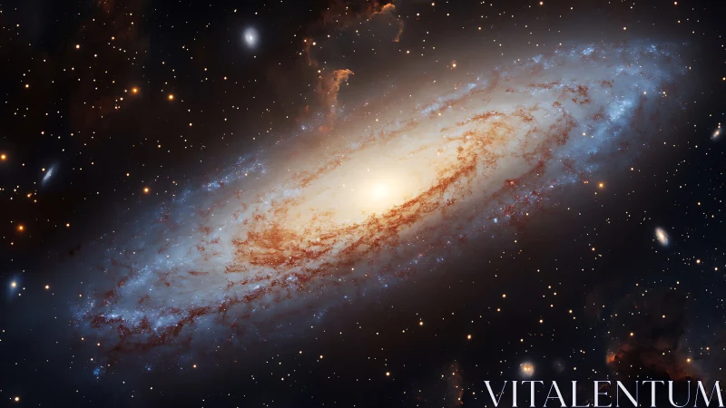 Spiral galaxy with bright core in dense star field region.