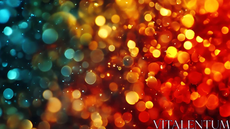 Vivid Bokeh Lights Abstract in Warm and Cool Color Palette.