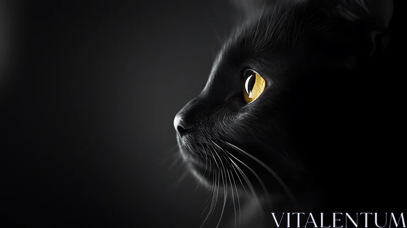Obsidian Gaze: The Feline Mystic with Golden Eyes.