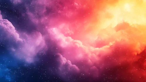 Nebula clouds blending across a vivid cosmic gradient.
