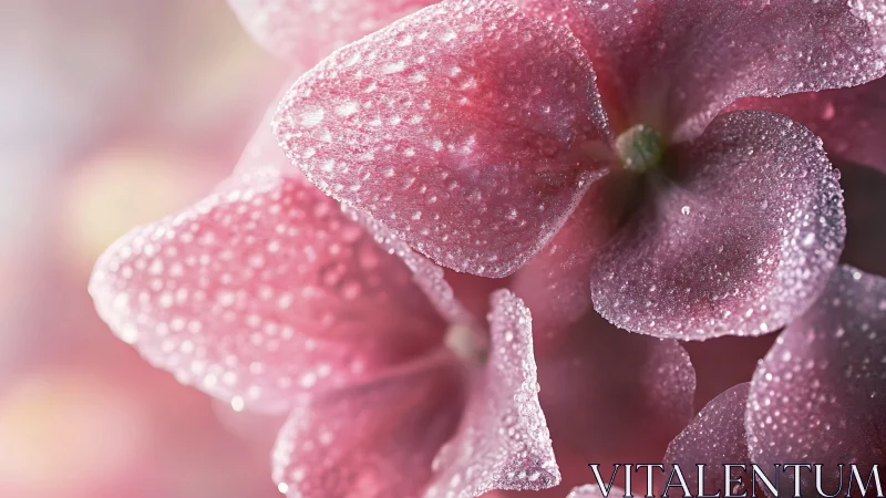 Frost-Covered Petals in Crystalline Pink Bloom.