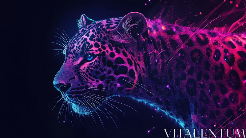 Neon Leopard Prowess: Electric Wild Reverie.