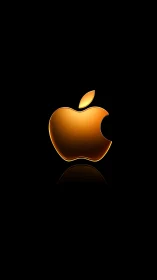 Golden Apple Icon Glows Against Darkness