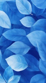 Blue foliage pattern unfolds in layered luminous leaves.