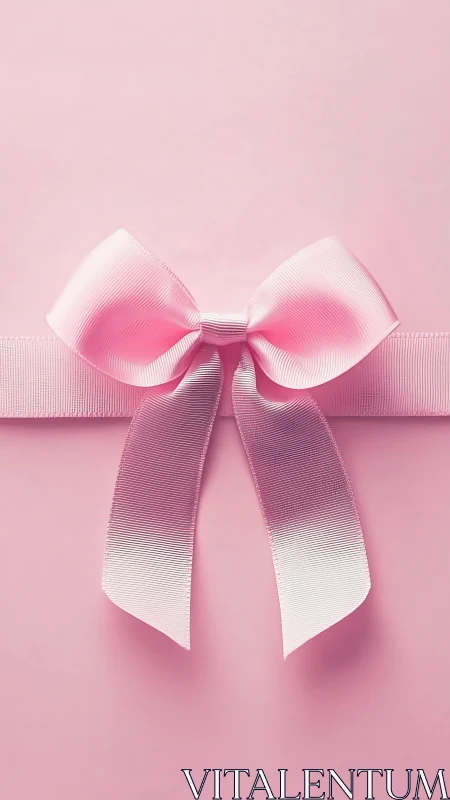Ombr Pink Ribbon Bow on Soft Background