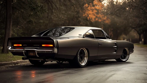 Muscle-bound classic prowls a misty autumn stretch of road