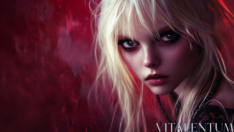 Chromatic goth portrait with high-contrast digital lighting matrix.