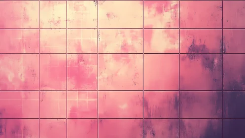Textured pink tiled wall shows subtle grunge gradient shading