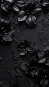 Monochrome Floral Composition with Textured Depth.