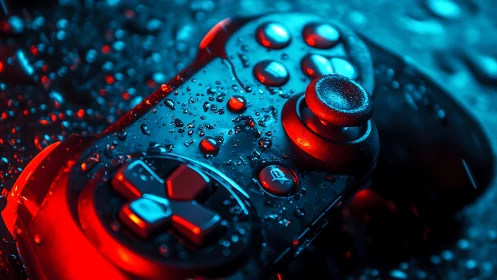 Luminescent Gaming Controller: Neon Tech Aesthetic.