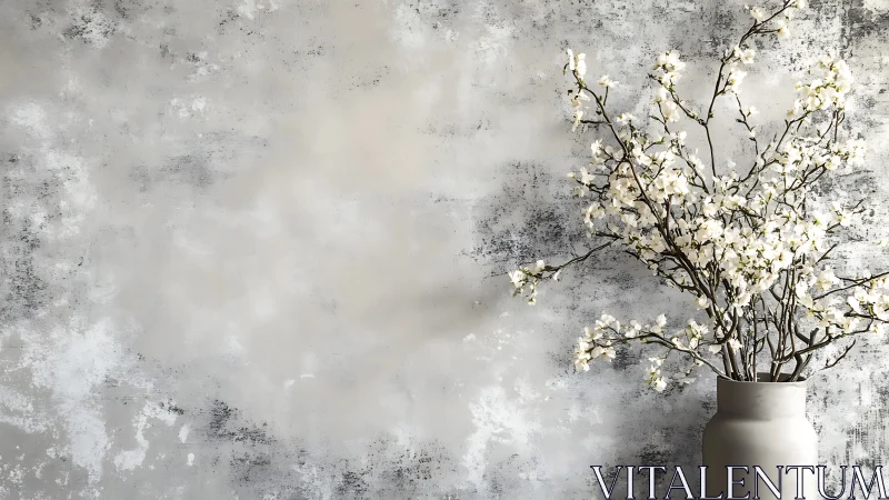 White blossoms quietly sketch poetry on a concrete hush