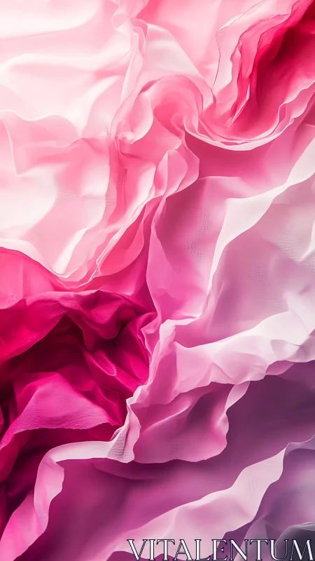 Pink chiffon folds in fluid abstract floral waves.