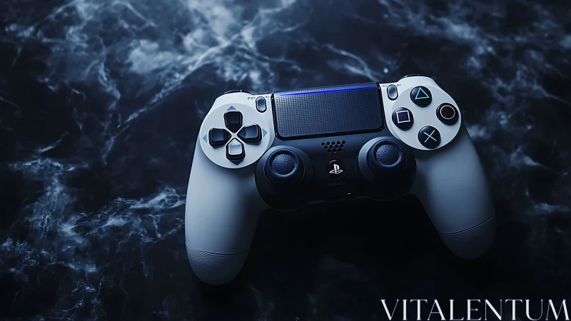 PlayStation 4 Controller Against Marble Surface.