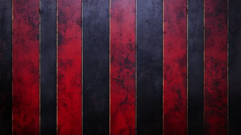Red and black textured stripes create bold dramatic contrast