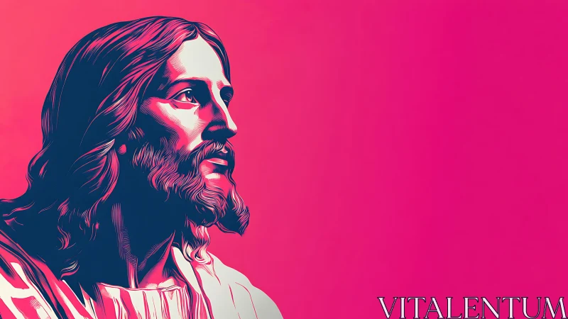 Gentle bearded figure gazing upward in hopeful calm.