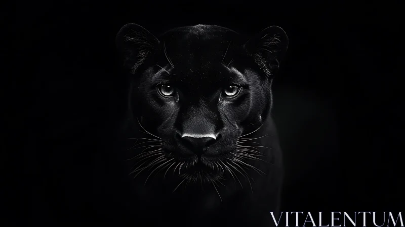 Black Panther Portrait with High-Contrast Studio Lighting and Sharp Eye Reflection