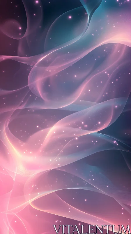 Soft cosmic ribbons drifting through a pastel starlight sky.