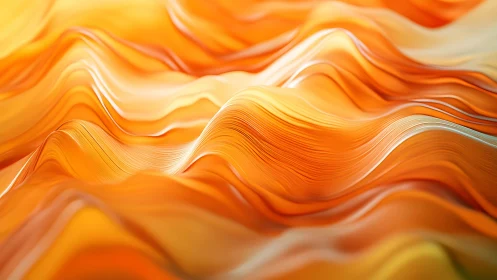 Layered orange waves form smooth flowing abstract surface