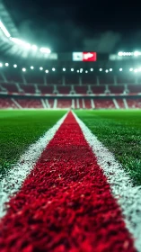 Red central field line drives deep-perspective stadium view