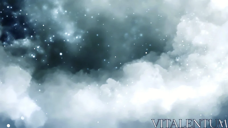 Starlit cloud vortex opening a quiet window into night. Period.