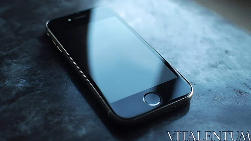 Smartphone on Textured Surface with Directional Light.