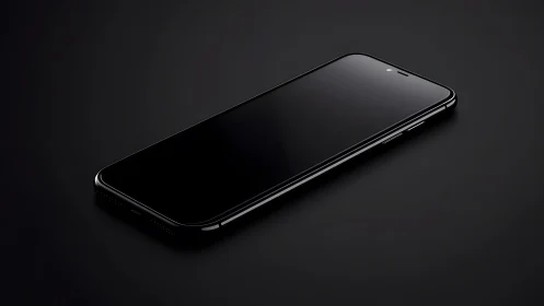 Sleek modern smartphone on dark background, minimalist style.