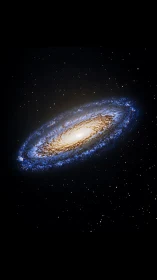 Gently glowing spiral galaxy drifting through quiet starlight.