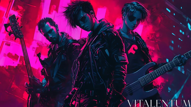 Neon drenched cyberpunk band sharing late night city vibes.