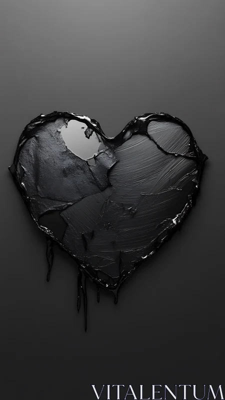 Black Heart Form with Textural Depth.