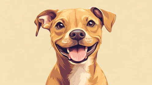 Sunbeam-smiling puppy portrait in warm caramel hues.