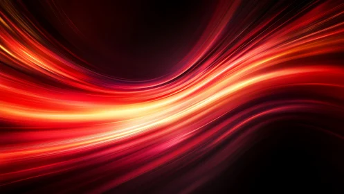 Red light trails curve through dark space with glowing intensity