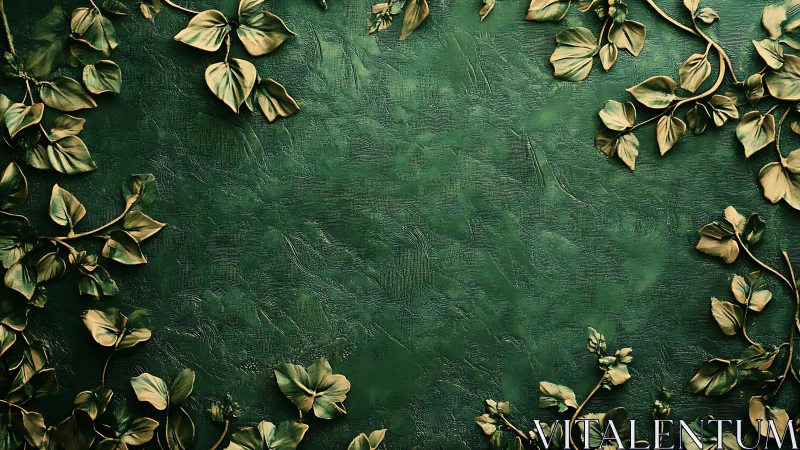 Verdant leaf border gently frames a calm textured green space