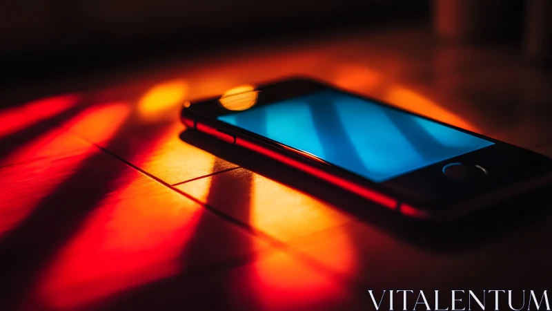 Thermal Luminescence: Smartphone Display Rendered Through Neon Ambient.