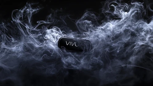 Sleek VIVO device emerges from volumetric swirling smoke
