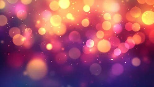 Vibrant bokeh lights on colorful abstract background, digital art style.