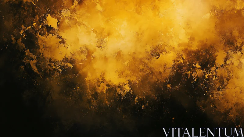 Textured yellow and black abstract surface distributes tonal contrast